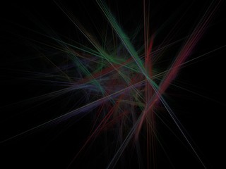Abstract fractal with the accumulation of multi-colored rays