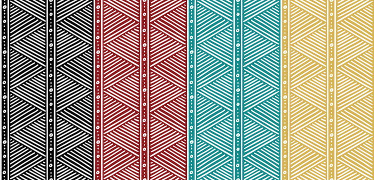 Tribal Seamless Ethnic African Pattern With Lines.