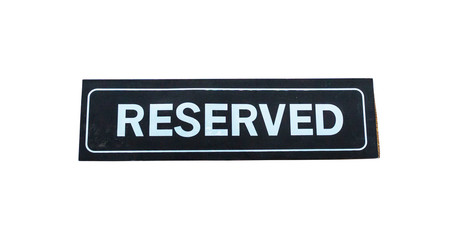 Reserved banner, isolated, with clipping path