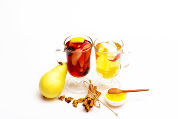 Glasses of glintwein or mulled hot wine