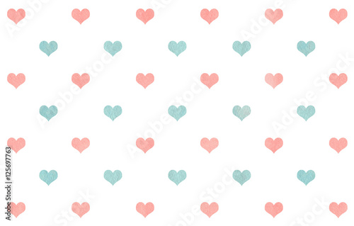 "Watercolor hearts on white background." Stock photo and royalty-free