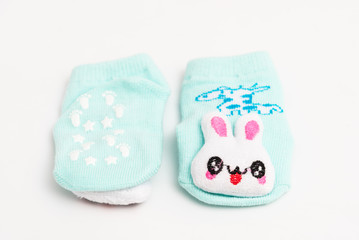 Baby socks isolated on white background