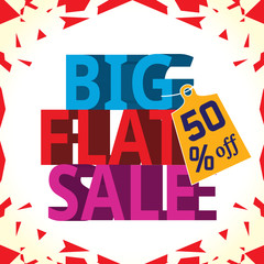 Fototapeta na wymiar Attractive Big sale banner with fifty percent sale tag