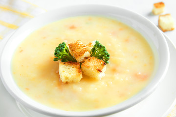 Vegetable and cheese soup
