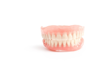 Fototapeta premium Full dentures on white background