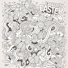 Easter vector sketch background