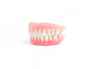 Full dentures on white background