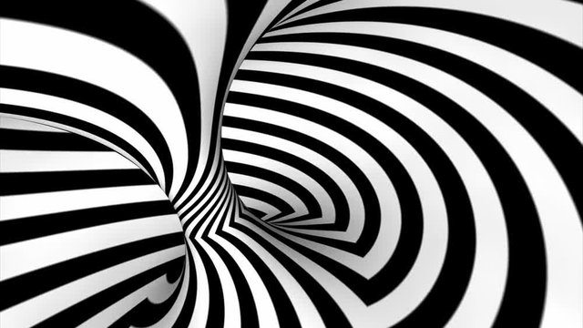 Fondo abstracto 3D.Espiral en blanco y negro.Remolino y lineas