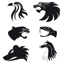 Logo abstract animals. Set - vector stock