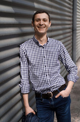 Young man resting and walking