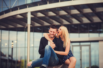 Fototapeta premium happy couple smiling