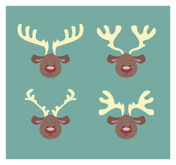 Reindeer with different antlers
