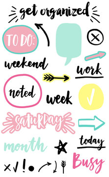 Signs and symbols for organized your planner.