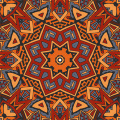 Folk indian ornamental seamless pattern