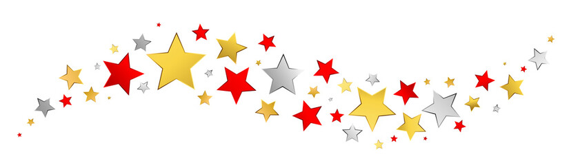 Gold, grey and red stars border
