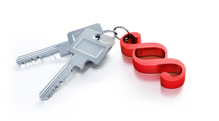 Schlüssel mit rotem Paragraph