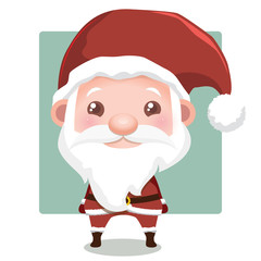 Cute joyful Santa with simple background