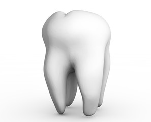3d rendered tooth isolated on white background