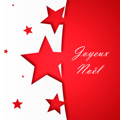Obraz premium Carte de vœux avec étoiles sur fond rouge
