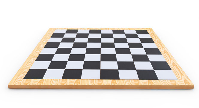 chess board on a white background 3d render - Powered by Adobe