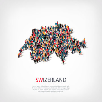 people map country Swizerland vector
