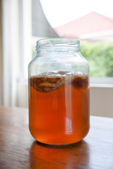 Kombucha Tea in a glass jar