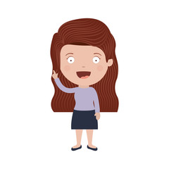 avatar female woman cartoon smiling over white background. vector illustration