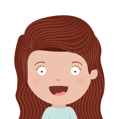avatar female woman cartoon smiling over white background. vector illustration