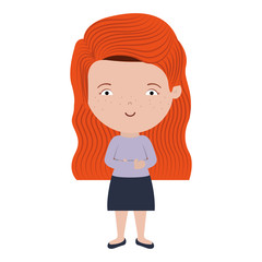 avatar female woman cartoon smiling over white background. vector illustration