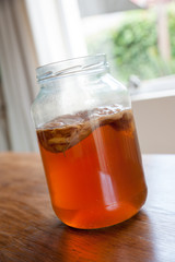 Kombucha Tea in a glass jar