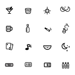 night life drink club icon vector