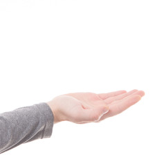Man hand sign isolated on white background