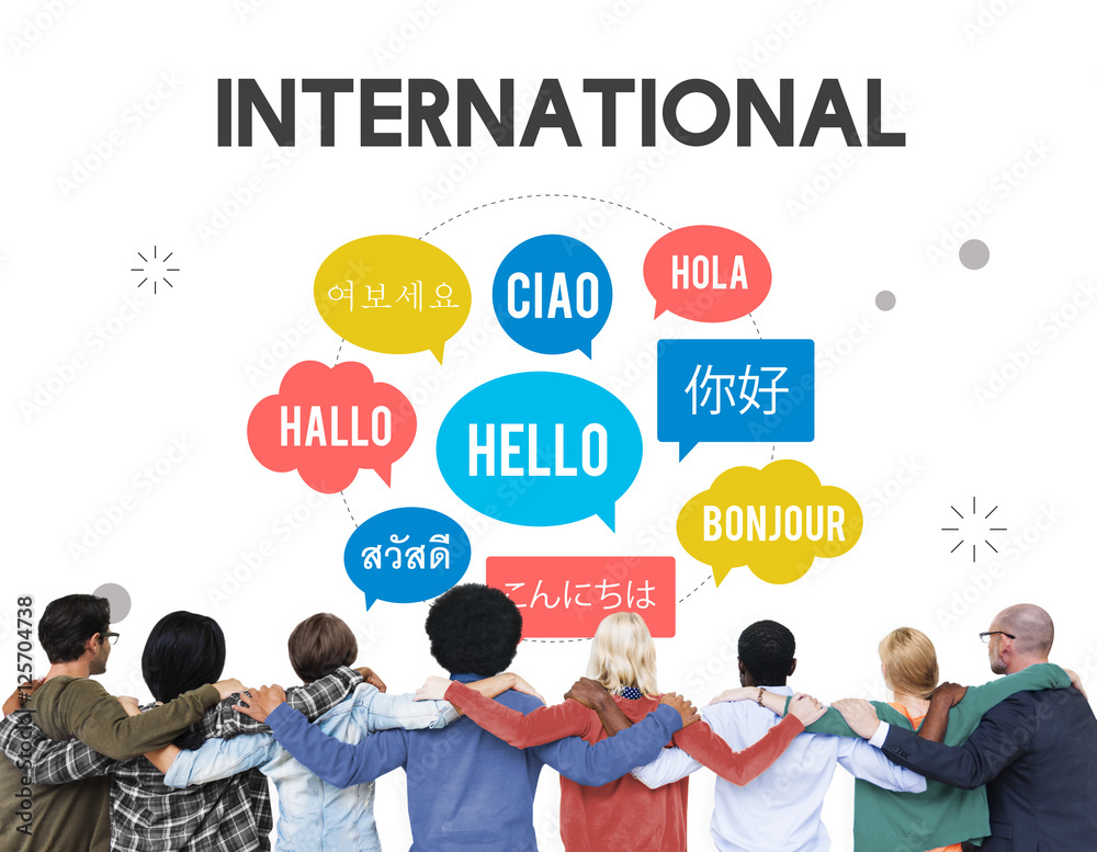 Wall mural communication foreign languages greeting worldwide concept - Wall murals