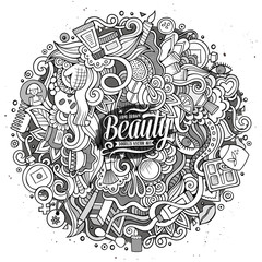 Cartoon doodles cosmetics frame design