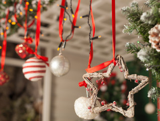 House decorated to christmas celebration