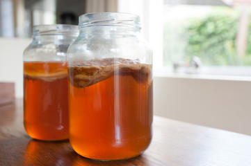 Kombucha Tea in a glass jar