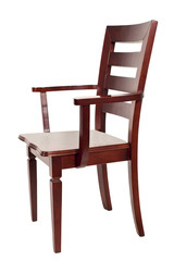 chair wooden brown color on a white isolated background