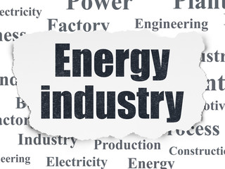 Industry concept: Energy Industry on Torn Paper background