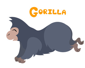 Vector letter G Gorilla for children alphabet illustration