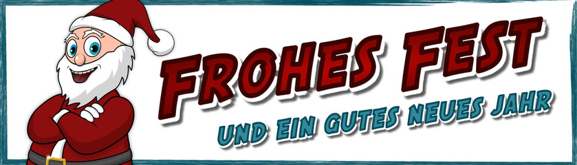Frohes Fest, gutes neues Jahr mit Comic Weihnachtsmann