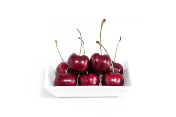 Sweet fresh cherry isolated on white background