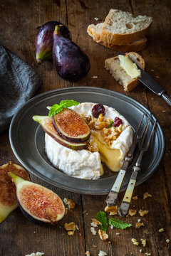 Camembert with cheese and nuts