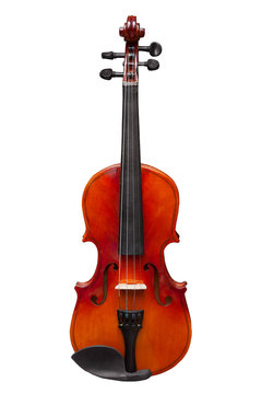 classic musical instrument violin isolated on white background