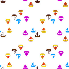 Seamless pattern with sea motifs.