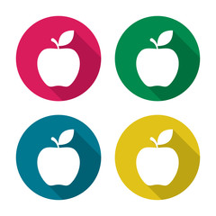 Apple logo in circle set. Vector isolated illustration.