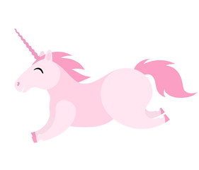 Vector cute running unicorn for children alphabet illustration