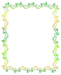 Fototapeta na wymiar Floral gradient frame with butterfly.