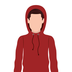 avatar male man wearing winter clothes. over white background. vector illustration