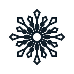Abstract snowflake of Christmas season design over white background. vector illustration