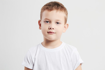 close-up portrait of child. funny little boy. 6 years old